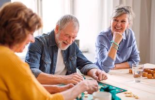 Quiz night and residents laughing