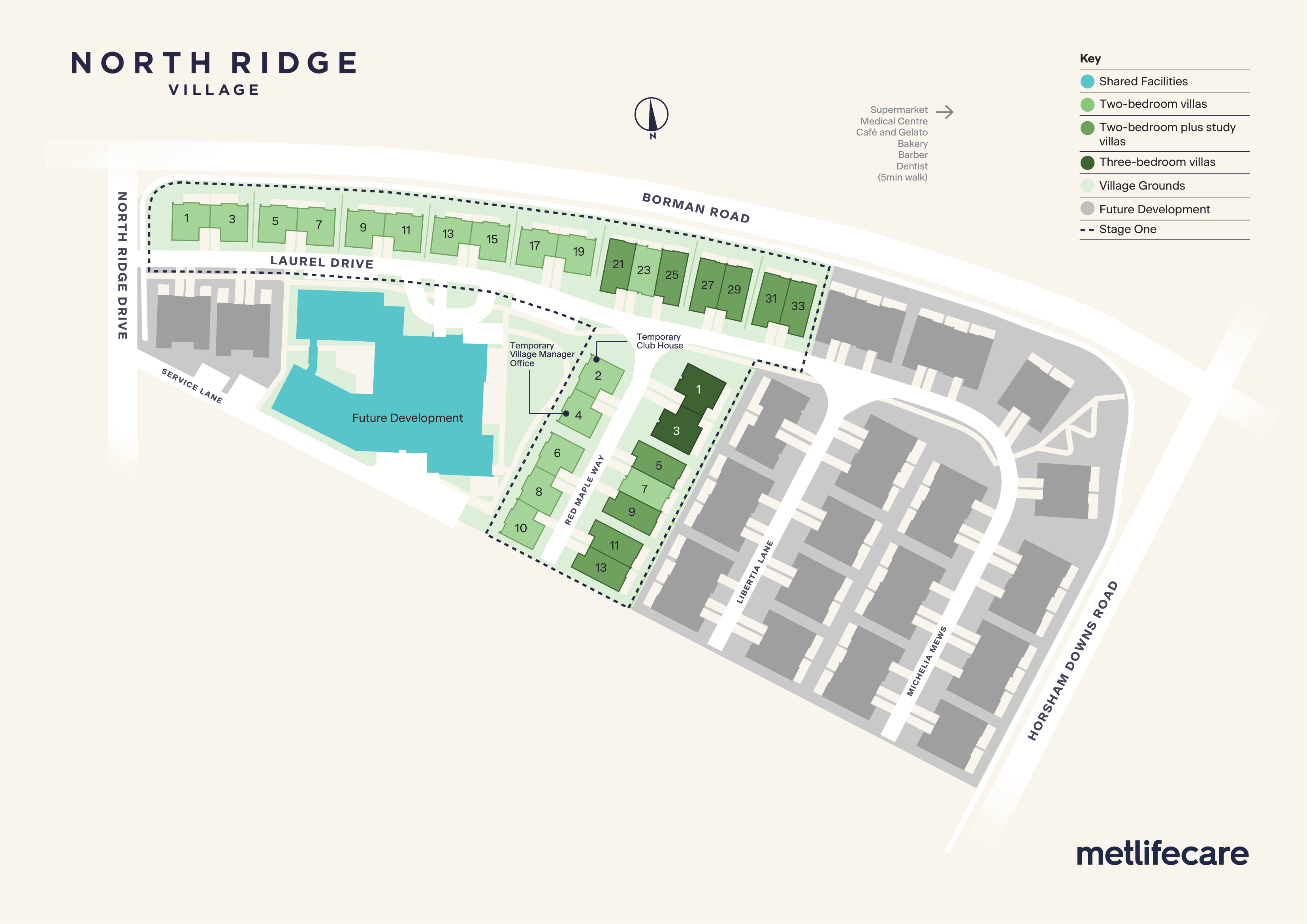 Map of North Ridge Village - Retirement village in Rototuna