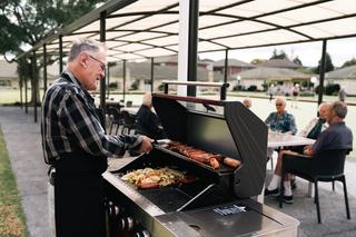 Resident having a BBQ