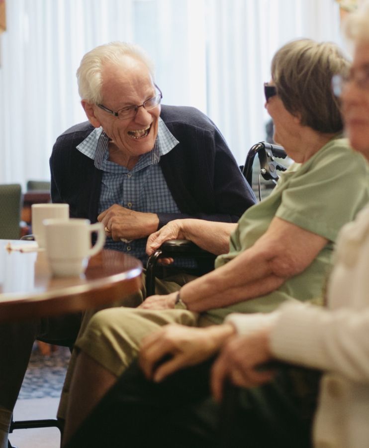 residents having coffee