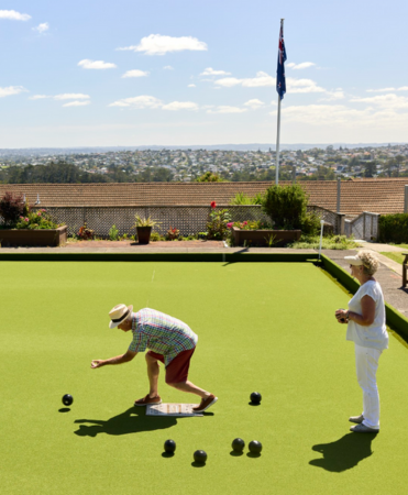 Residents playing bowls 