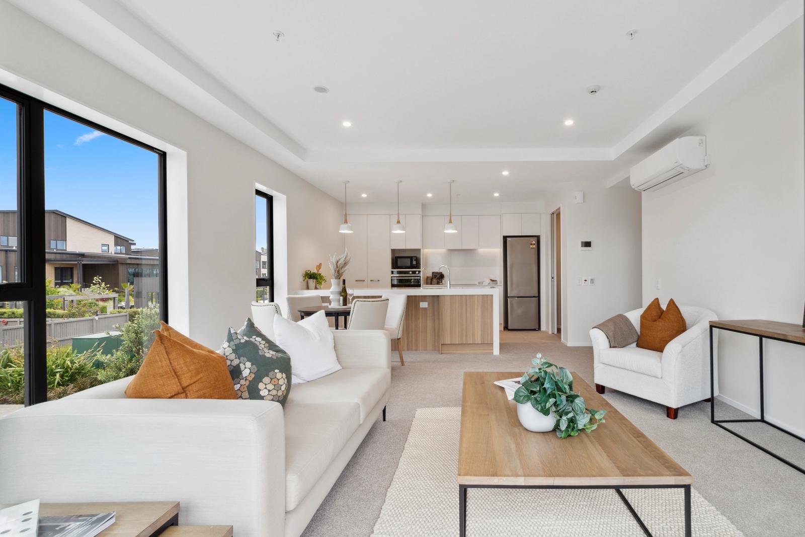 Kitchen, dining & living