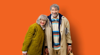 Couple on orange