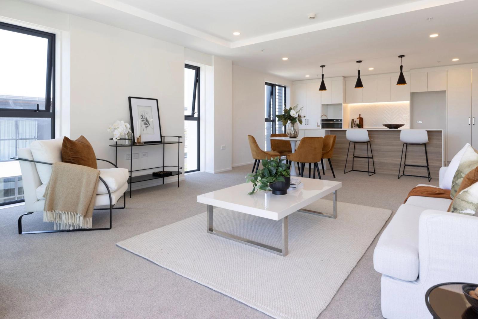 Living, dining & kitchen