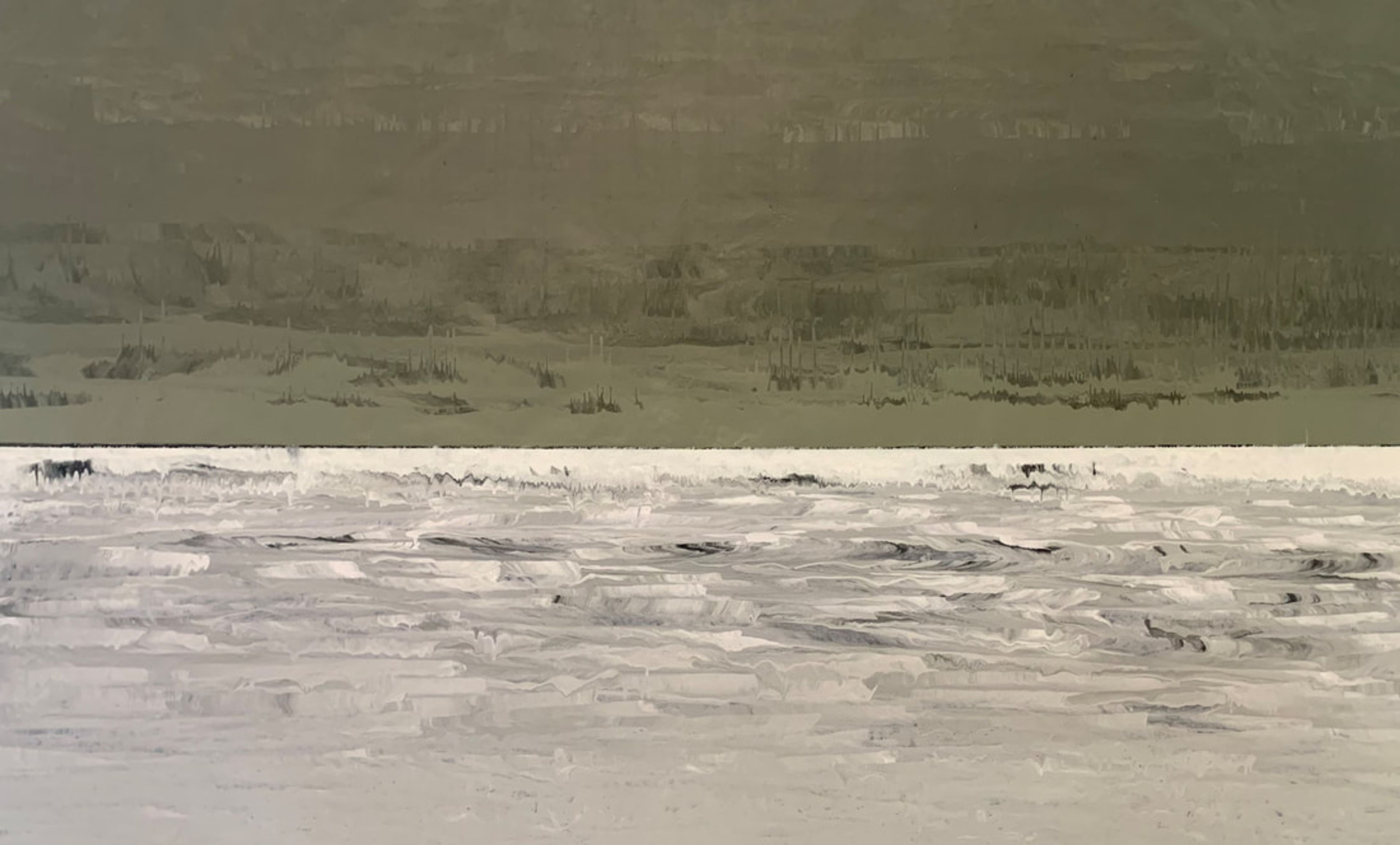 Green Vector, Acrylic on canvas, unstretched