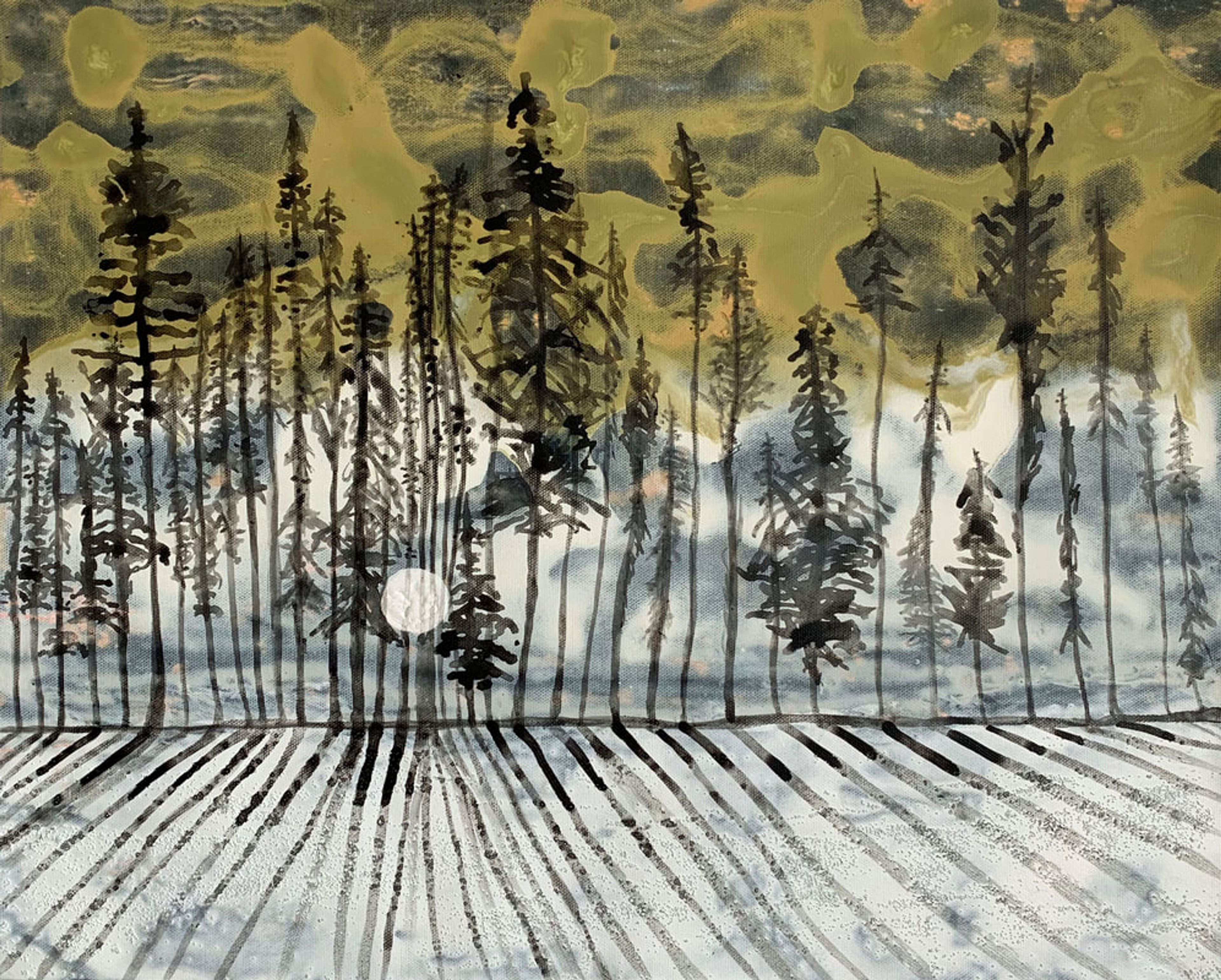Durand Pond 2, Acrylic on paper