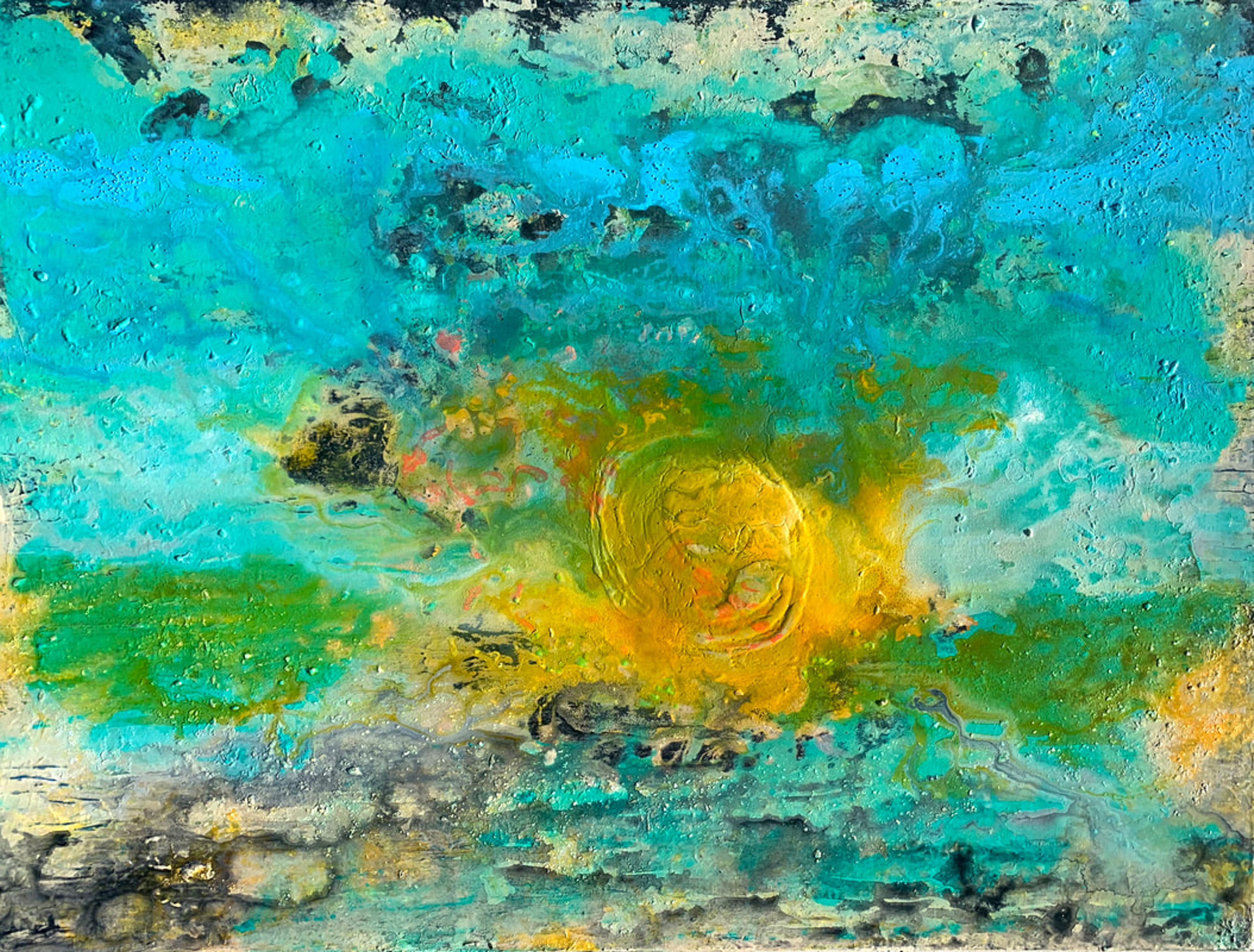Fire Flame Sun Burst, Acrylic on canvas