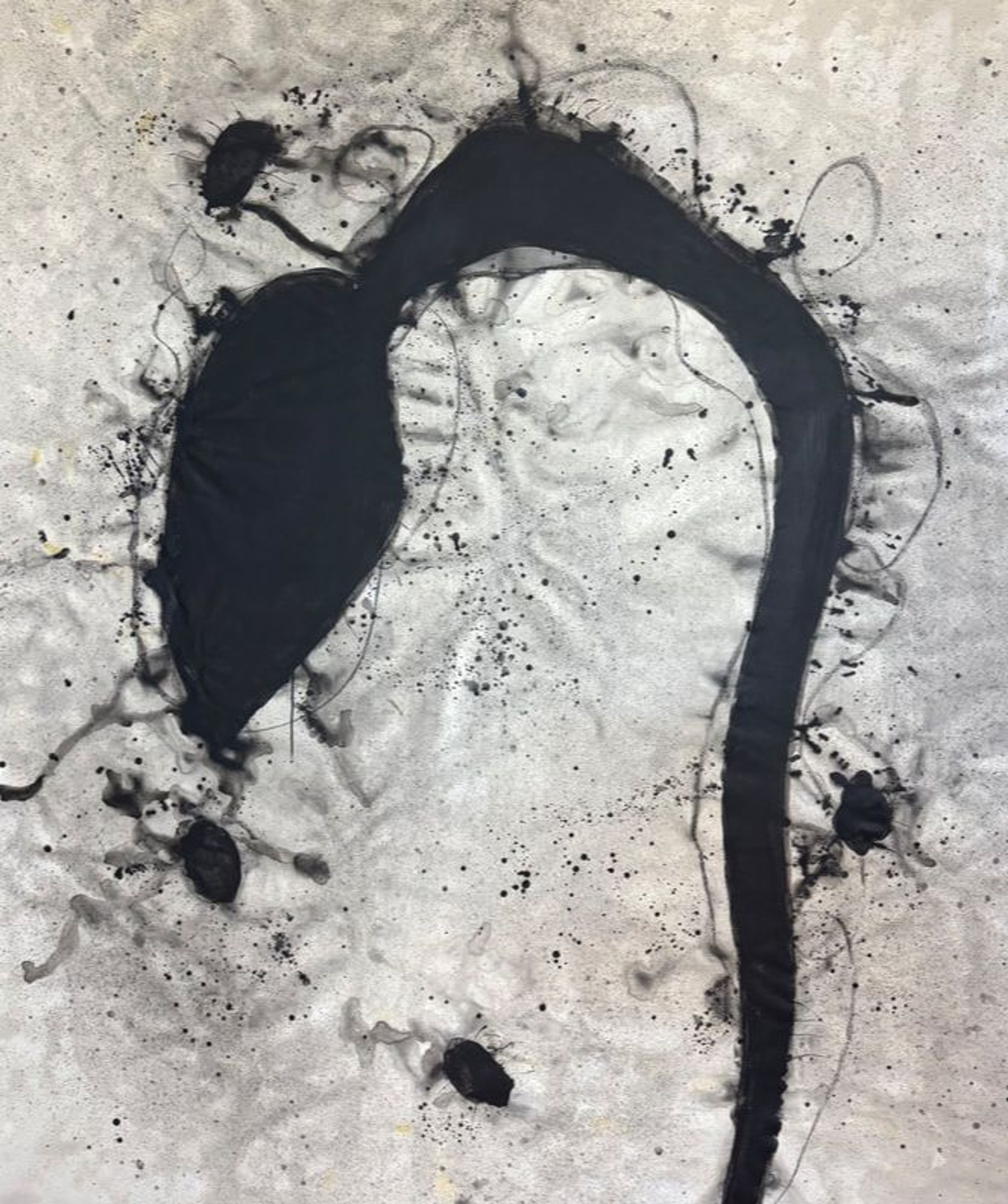 Reaching Out, Acrylic and pastel on canvas, unstretched