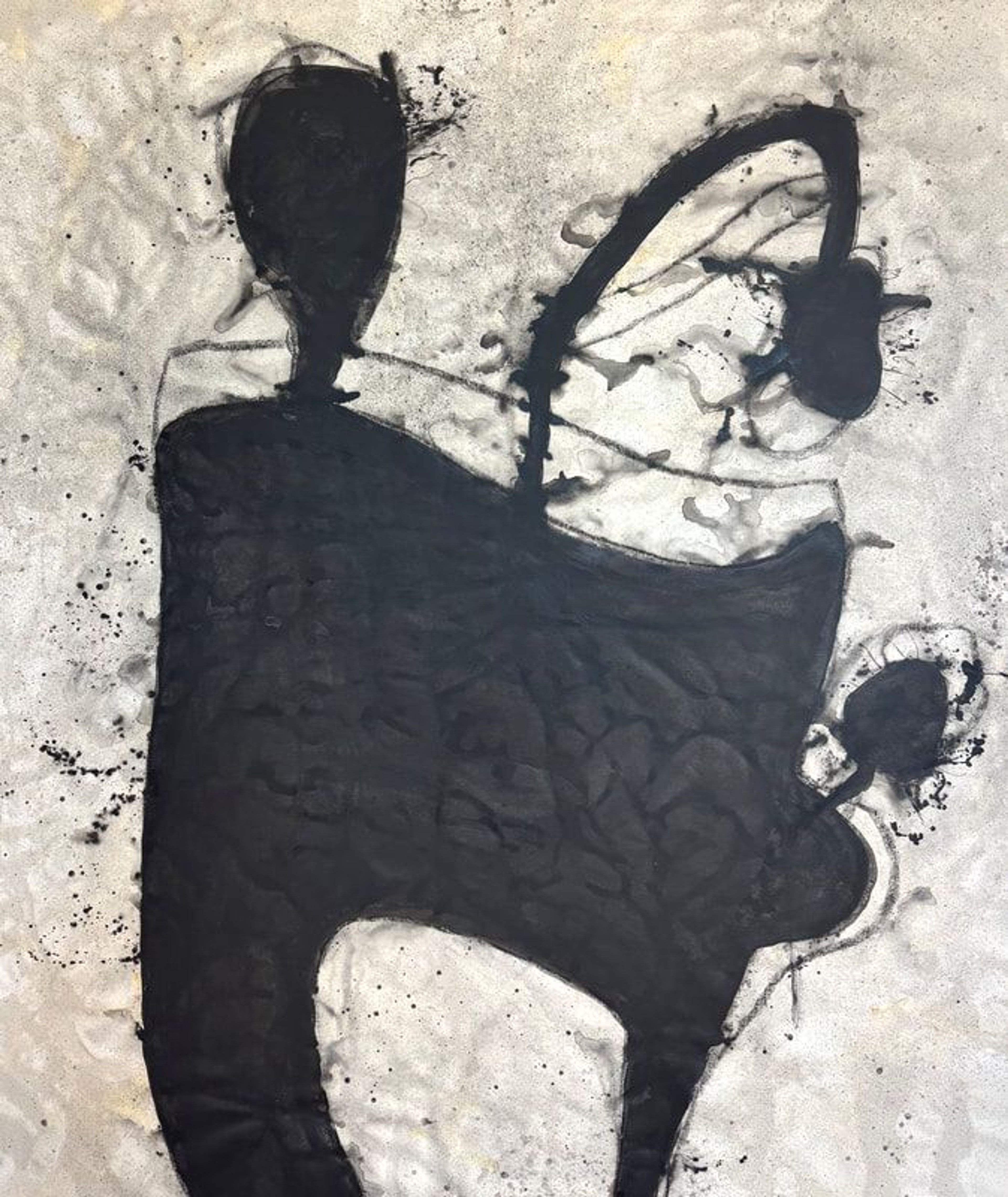 Reaching In, Acrylic and pastel on canvas
