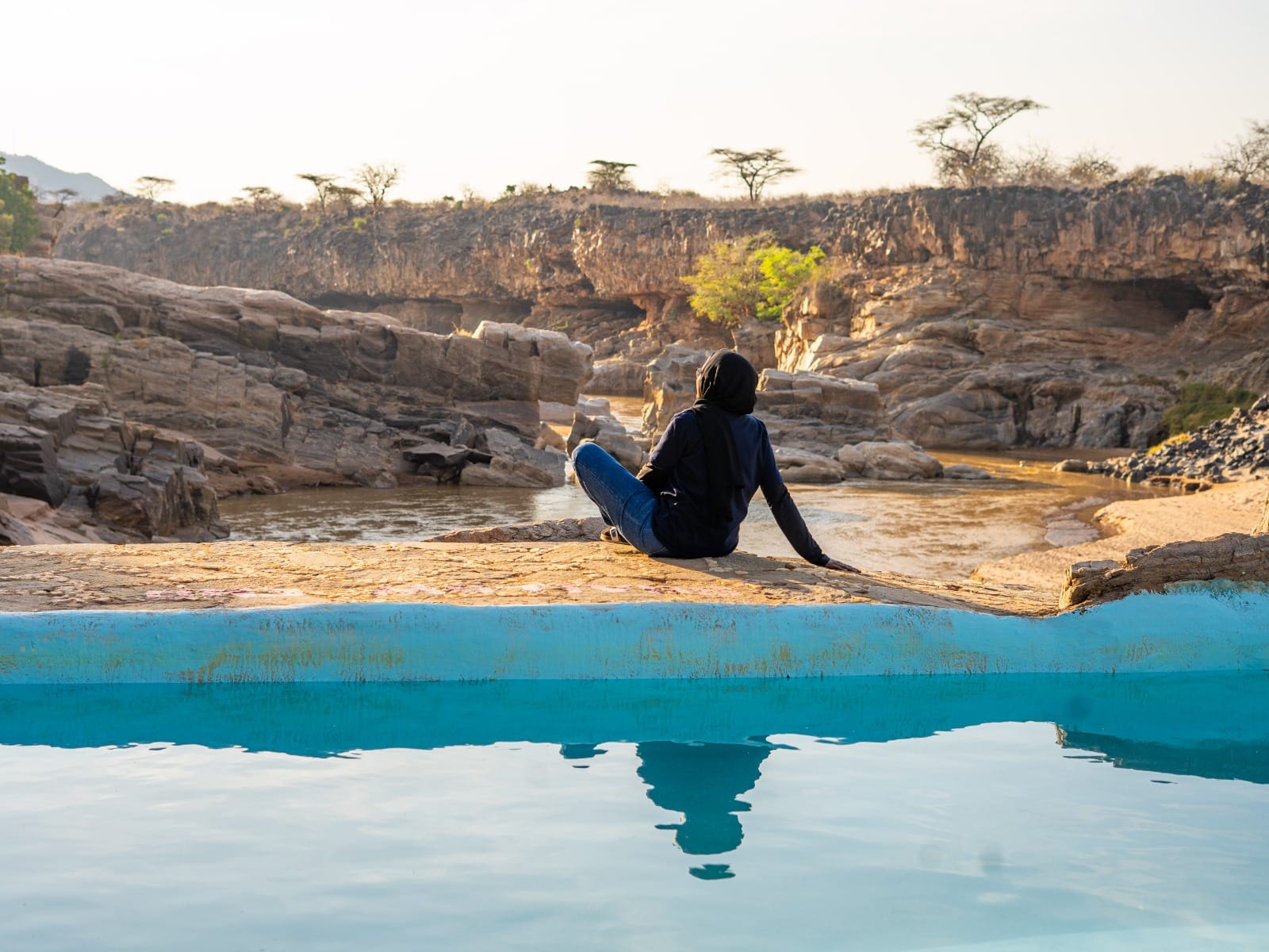 Sauda by the Swimming Pool at Lions Cave Camp