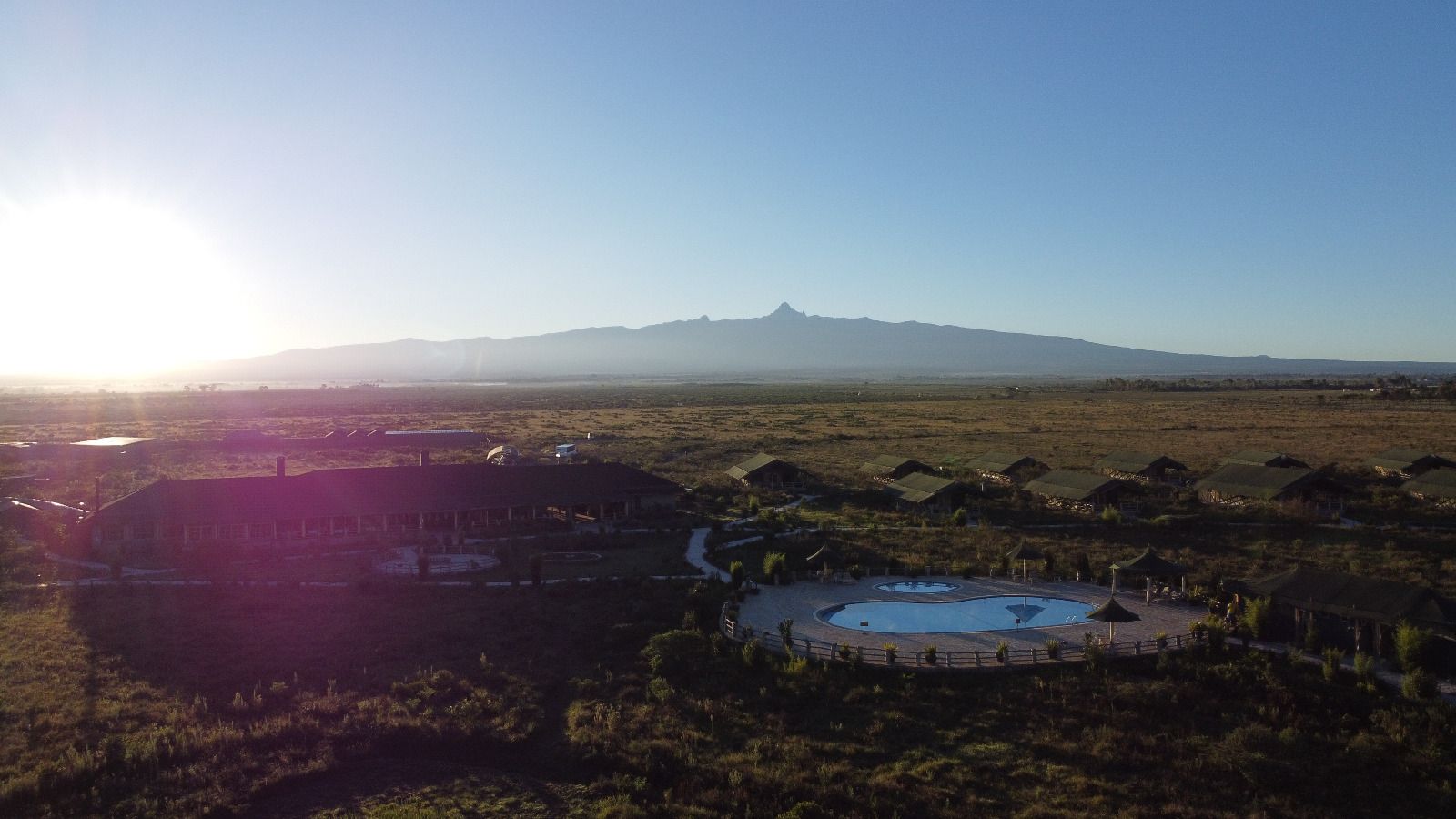 Aerial poolside view at Maisha Sweetwaters Camp