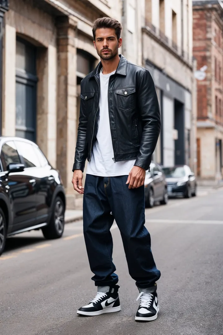 Adding a leather jacket or denim jacket for a cool, casual touch Wearing sneakers or boots