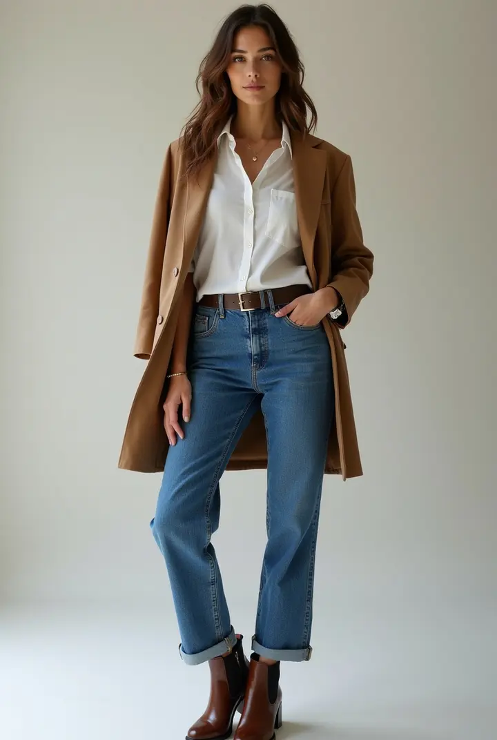 Denim trousers, poplin shirts, and Chelsea boots