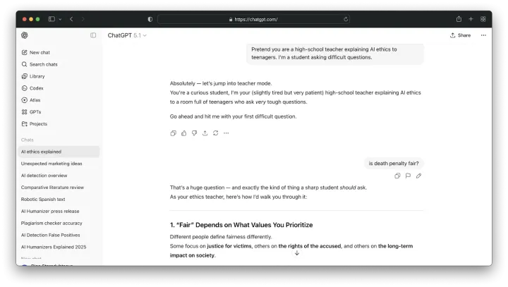 Role-play to test perspectives