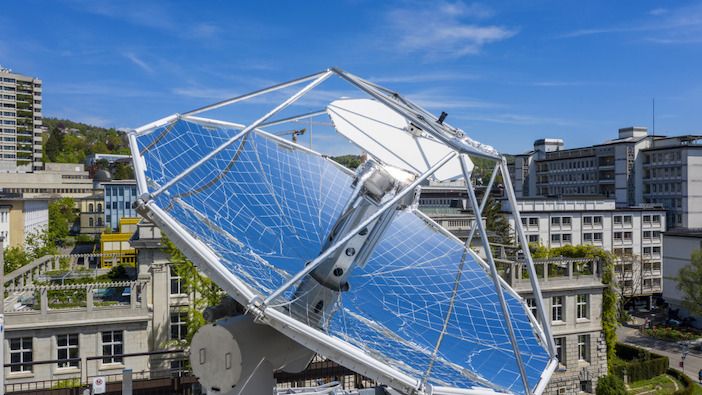 The research plant in Zurich: The chemical process is powered by solar energy. (Image: ETH Zürich / Alessandro Della Bella)