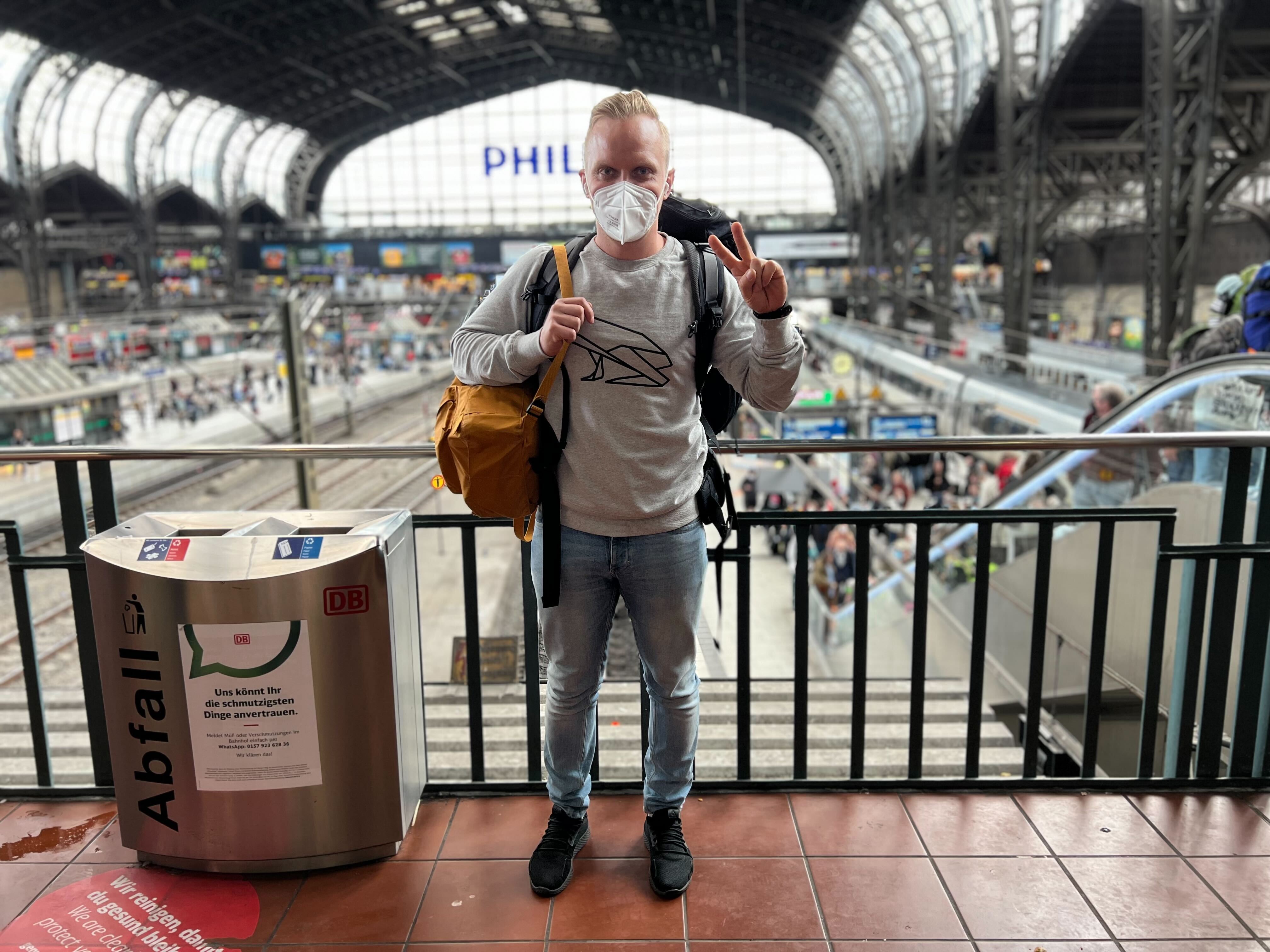 Oncarbon CEO and Co-Founder, Jussi Ahola, on his train trip across Europe, June 2022.