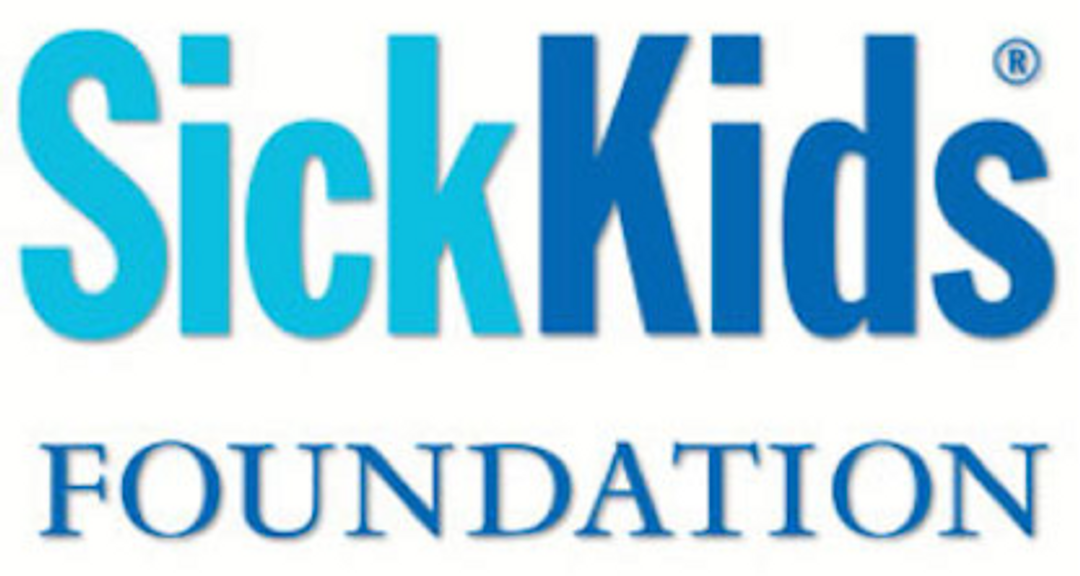 Logo of charity " Sick kids foundation" in two shades of blue