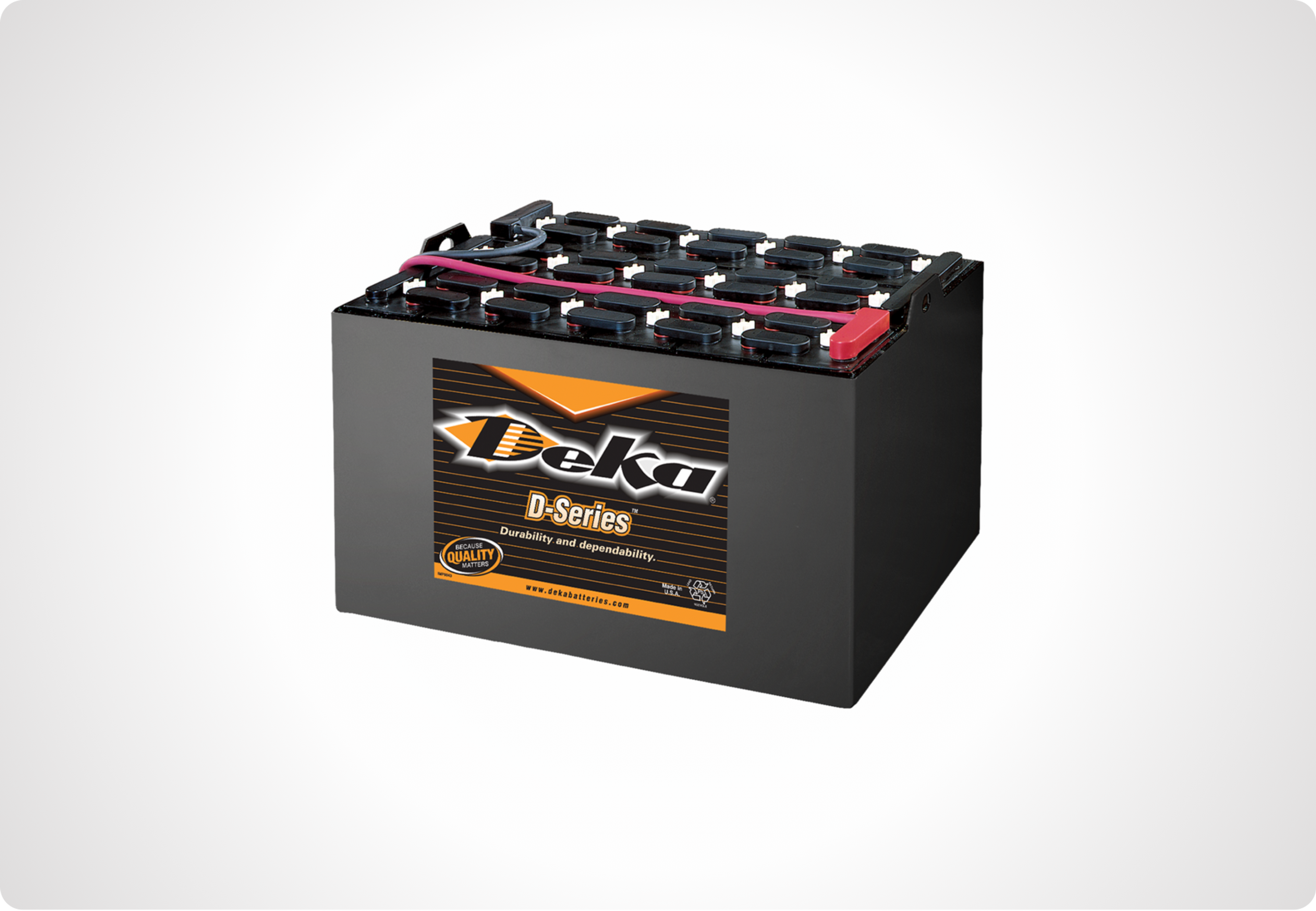 Picture of single East Penn brand premium Deka D-Series Material Handling Batteries battery