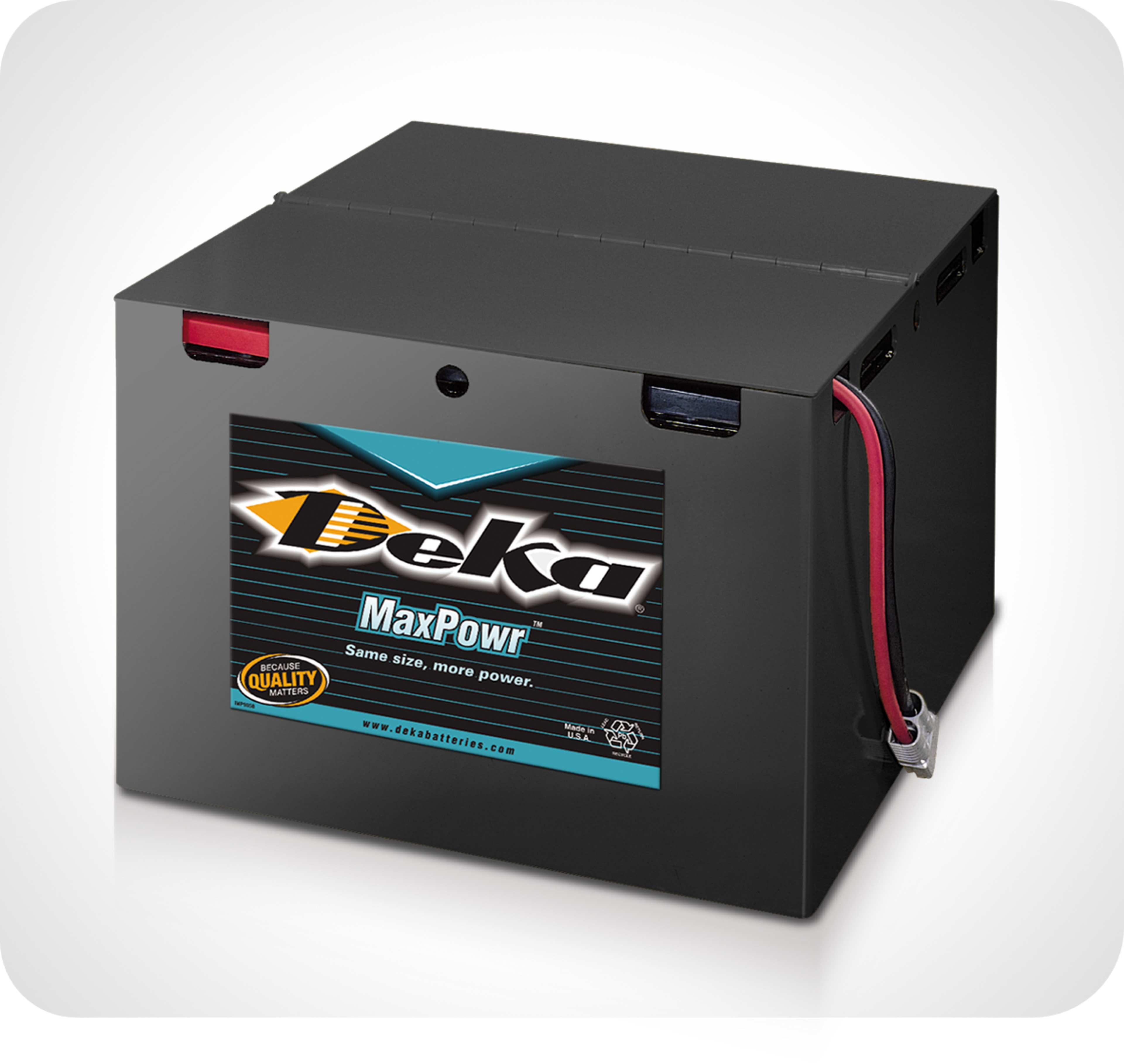 Photo de batteries supérieures de manutention Deka MaxPowr de marque East Penn 