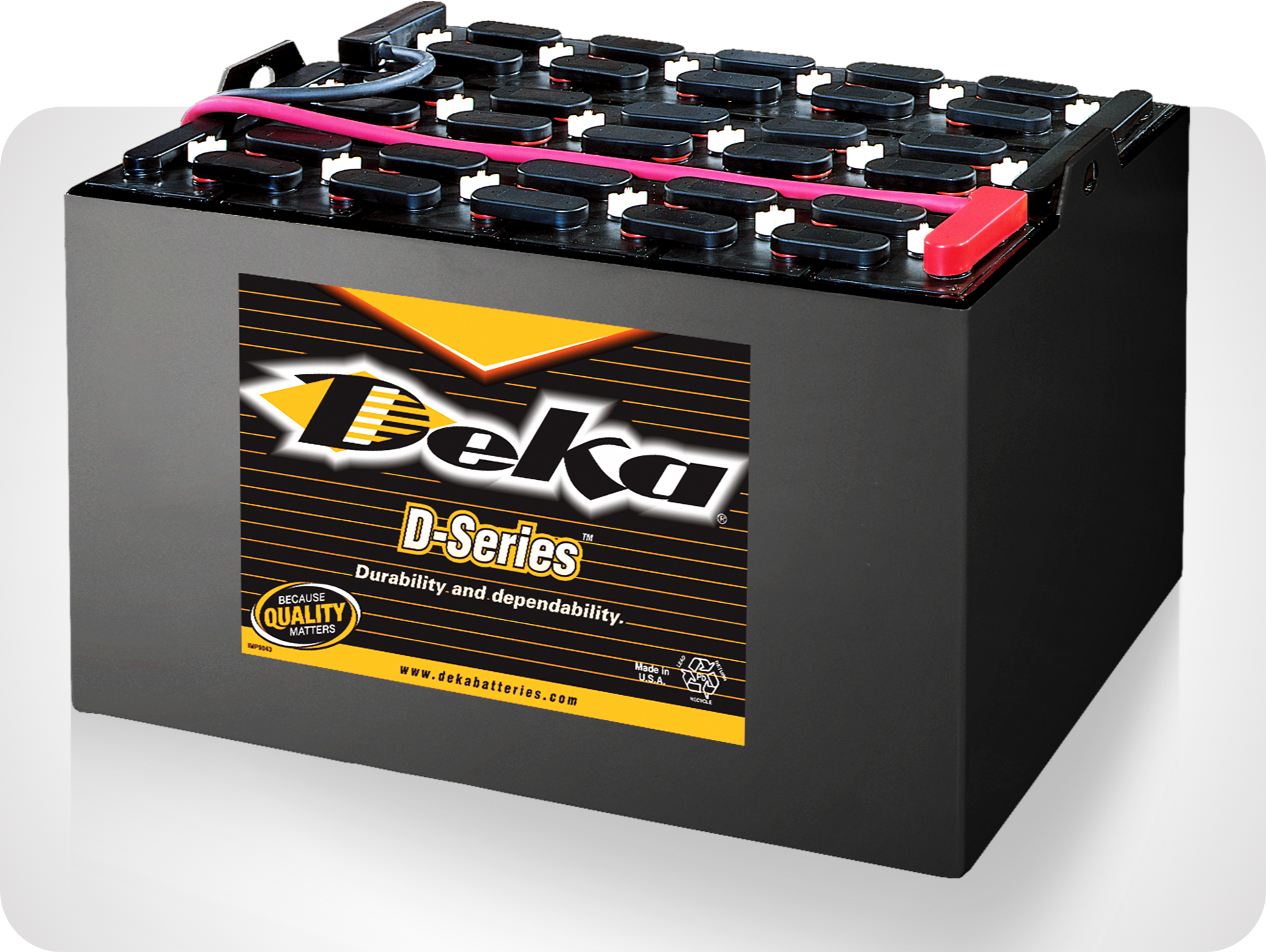 Photo de batteries supérieures de manutention Deka de série D de marque East Penn