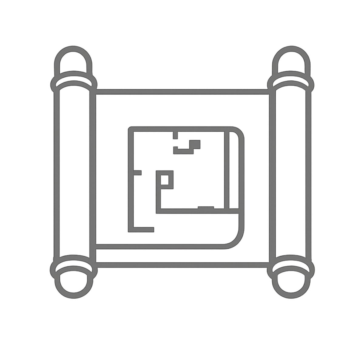 Line illustration of a floor plan