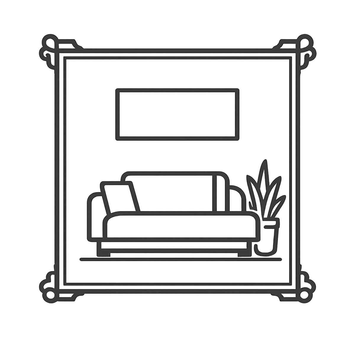 Line illustration of a chair