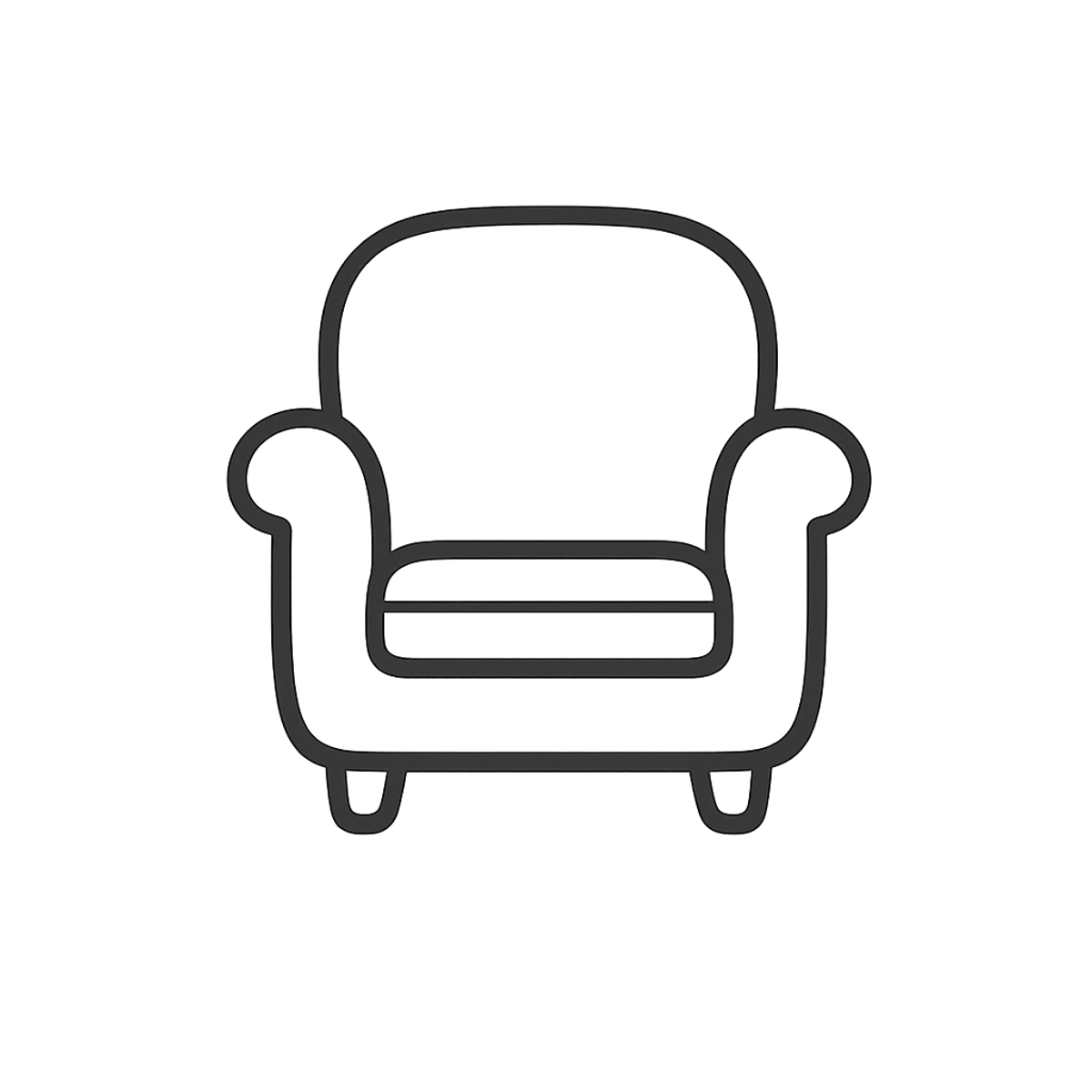 Line illustration of an armchair
