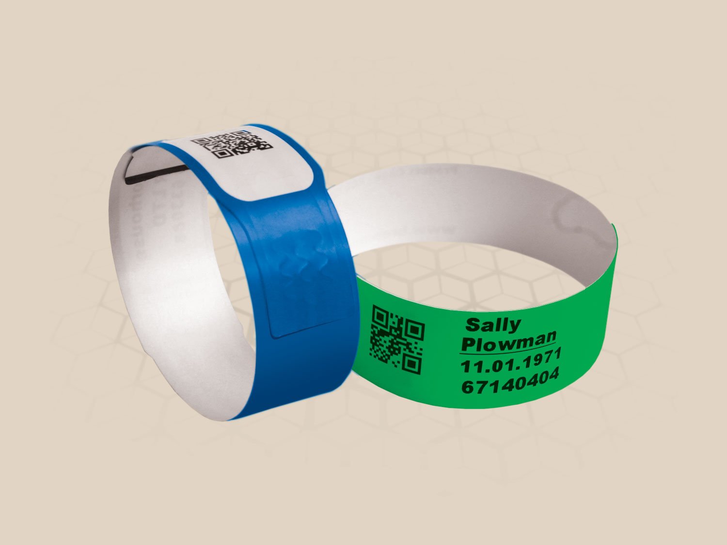 ECO25-FC full colour 25mm self-adhesive adult hospital wristband