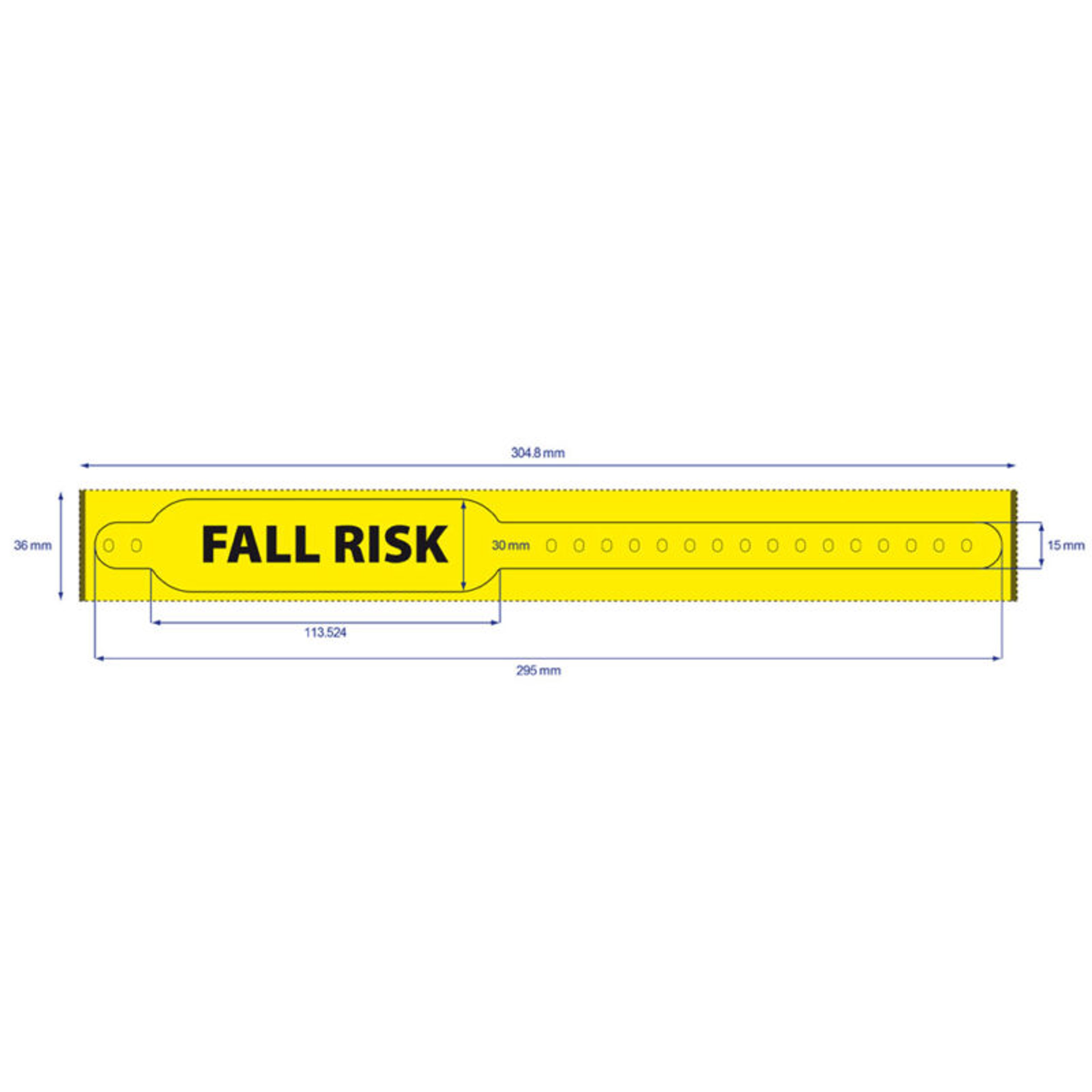 ALERT FALL RISK 30mm clasp-fastening adult hospital wristband - 2