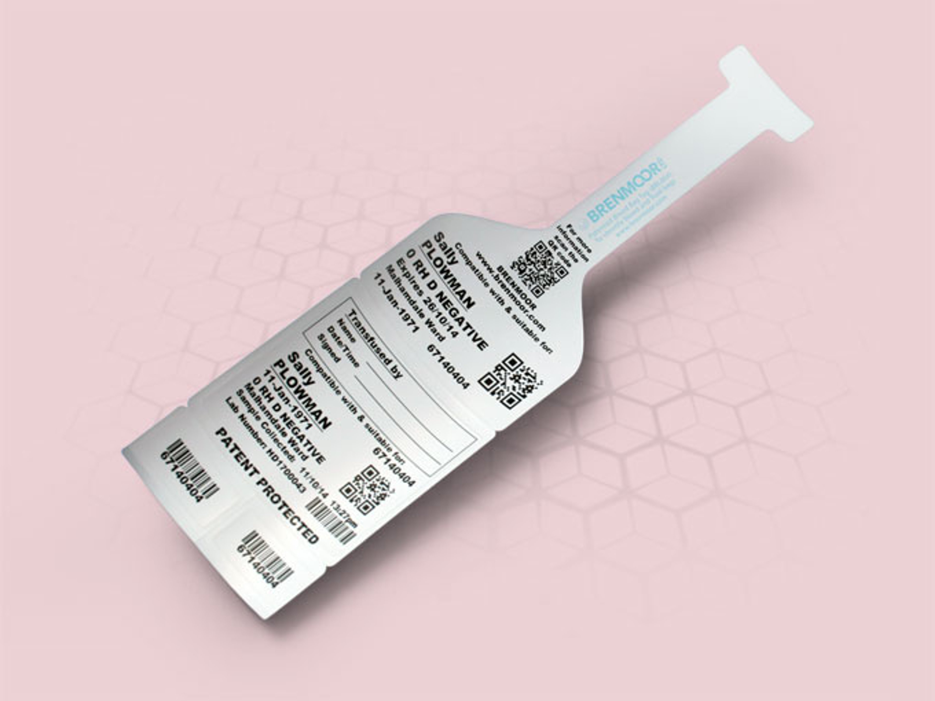 BLOOD BAG TAG LABELS multi-part MHRA compliant printable label tag