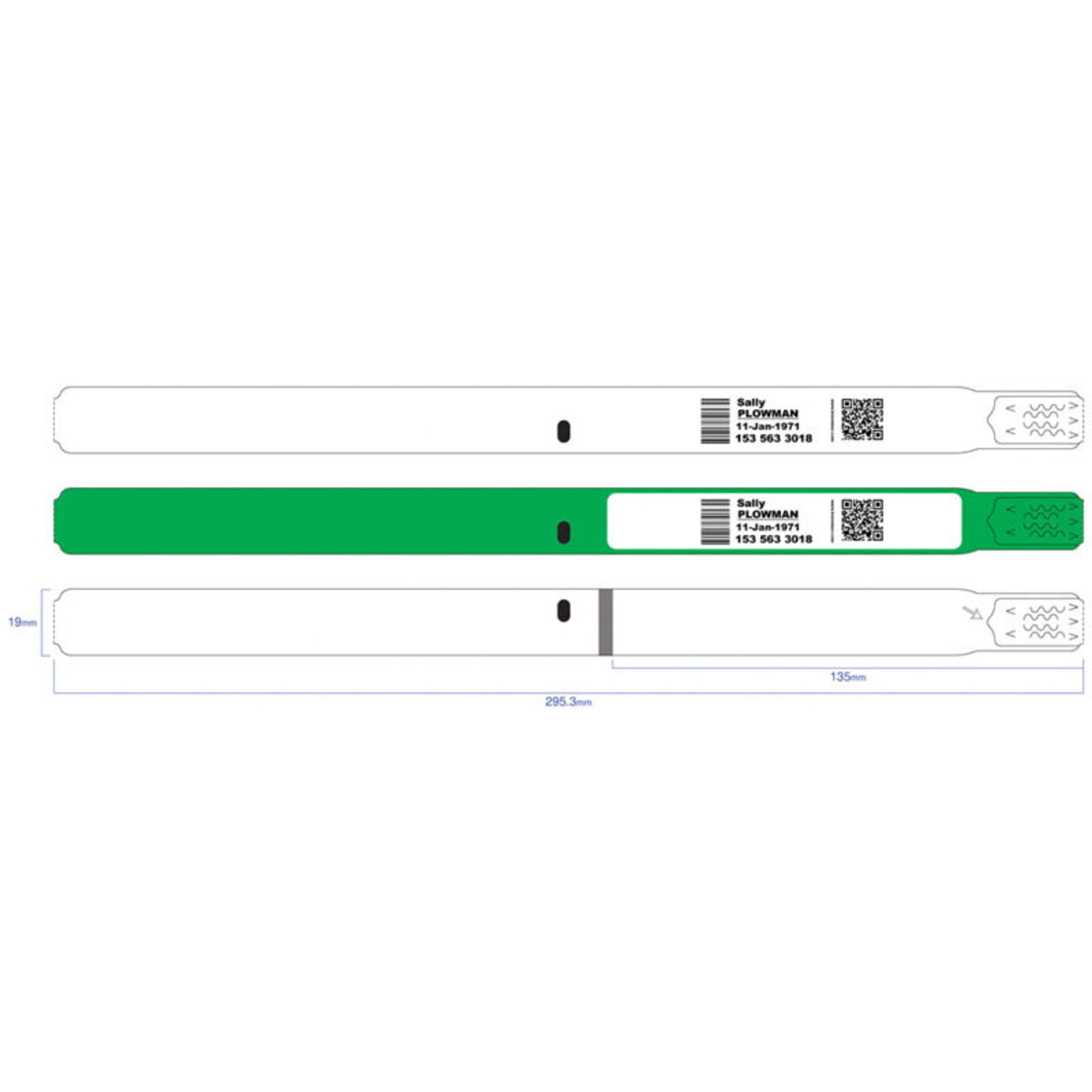 SWIFT250-S alert-friendly 19mm self-adhesive adult hospital wristband - 2
