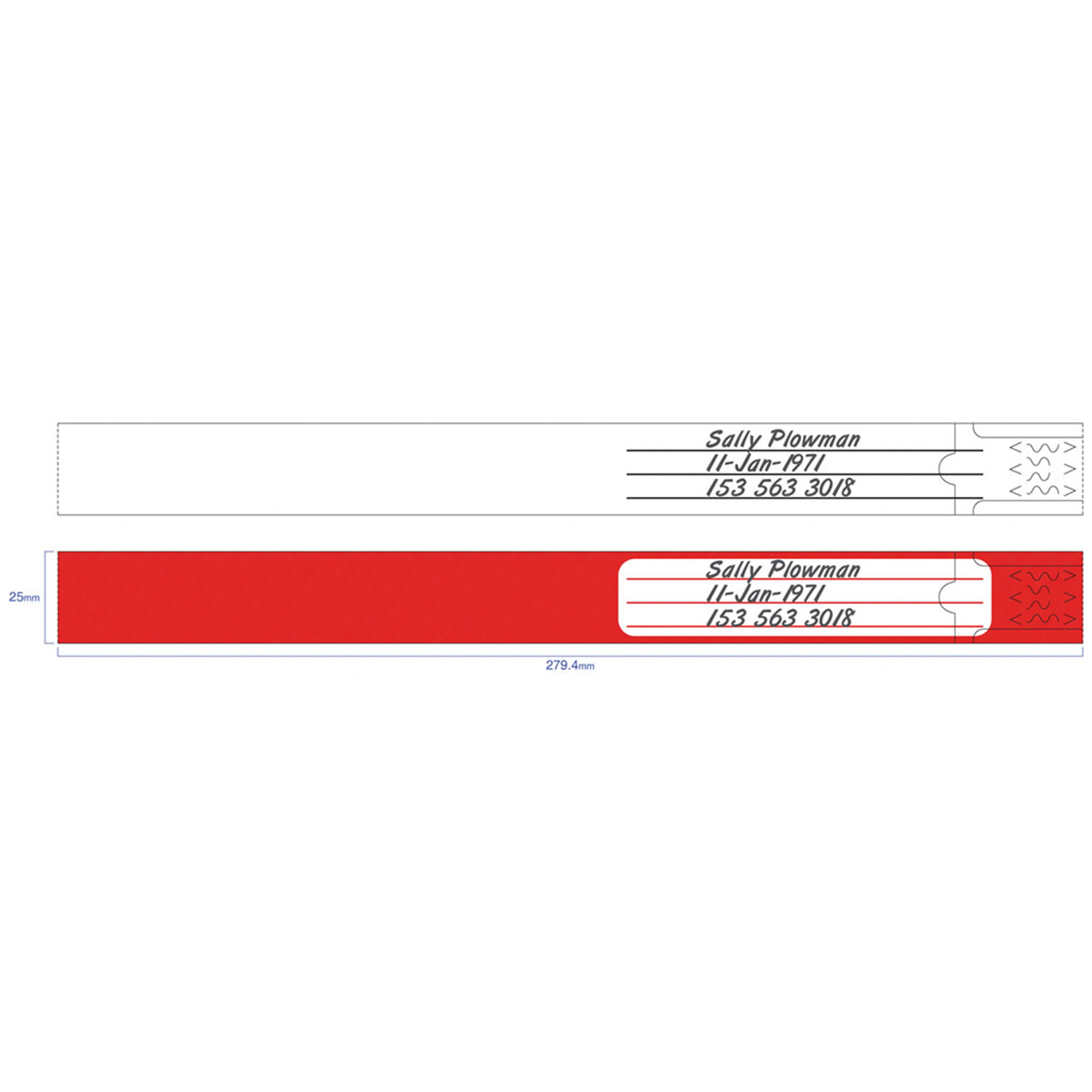 ECO25-WRITE hand-written 25mm self-adhesive adult hospital wristband - 2