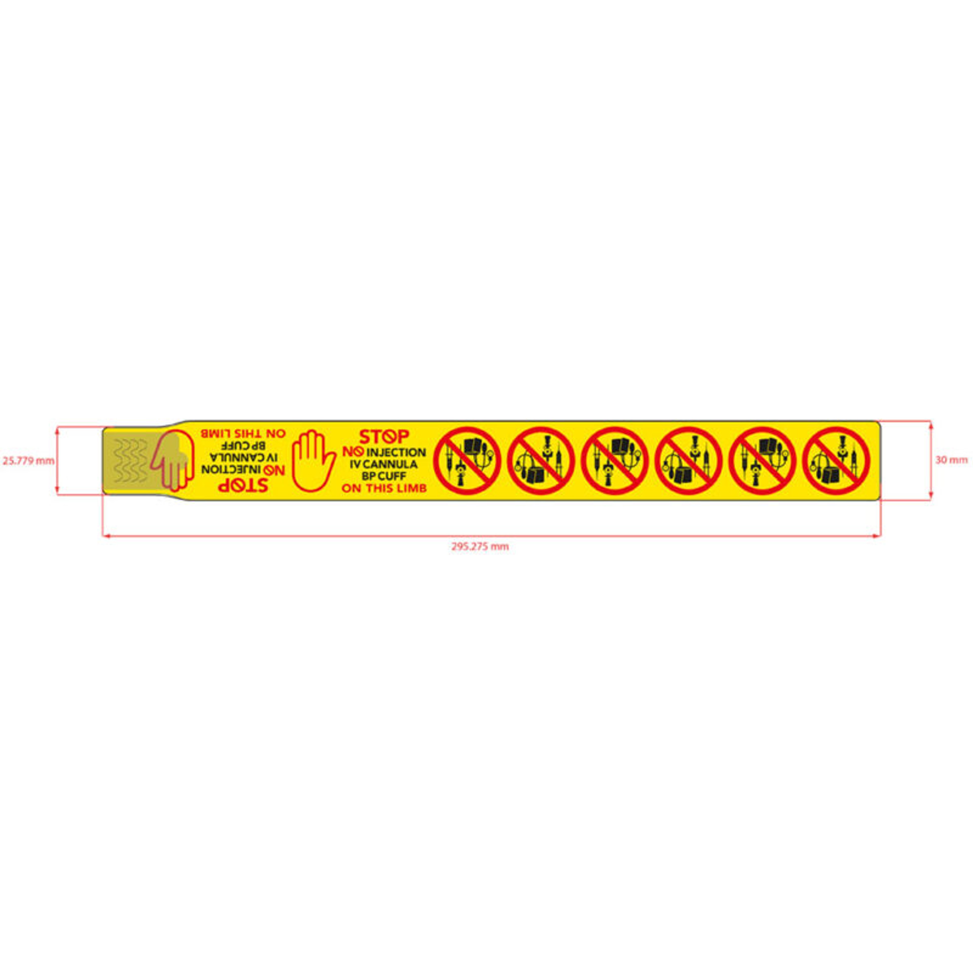UNIVERSAL cardiac/renal/oncology/stroke alert 30mm pre-printed hospital wristband - 2