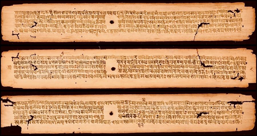 Palm-leaf folios of Varahamihira's Brihajjataka, a classical Sanskrit treatise on astrology, in Nepalaksara script