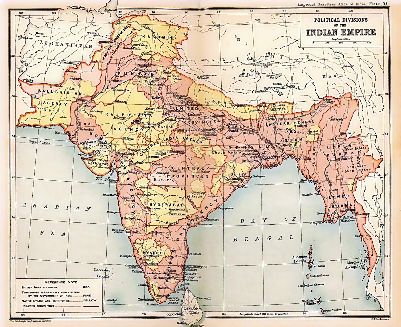 British Raj — British Indian Empire 1909 Imperial Gazetteer of India