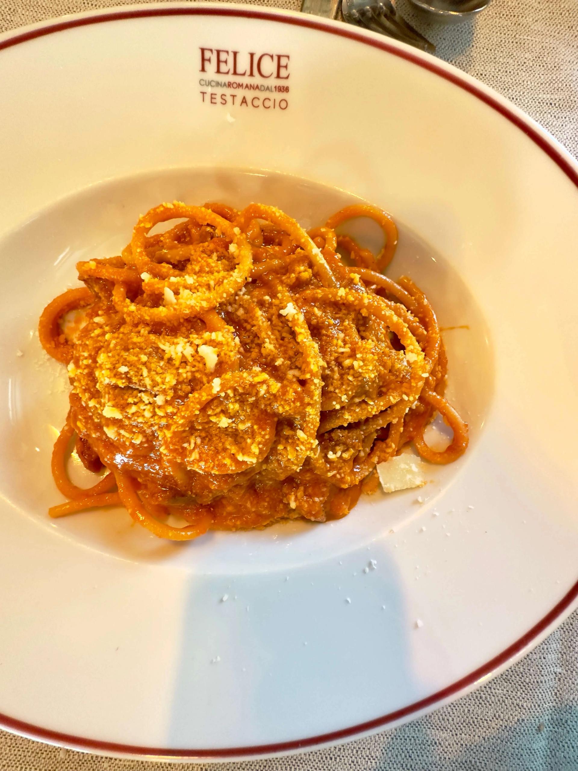 Amatriciana chez Felice a Testaccio à Rome
