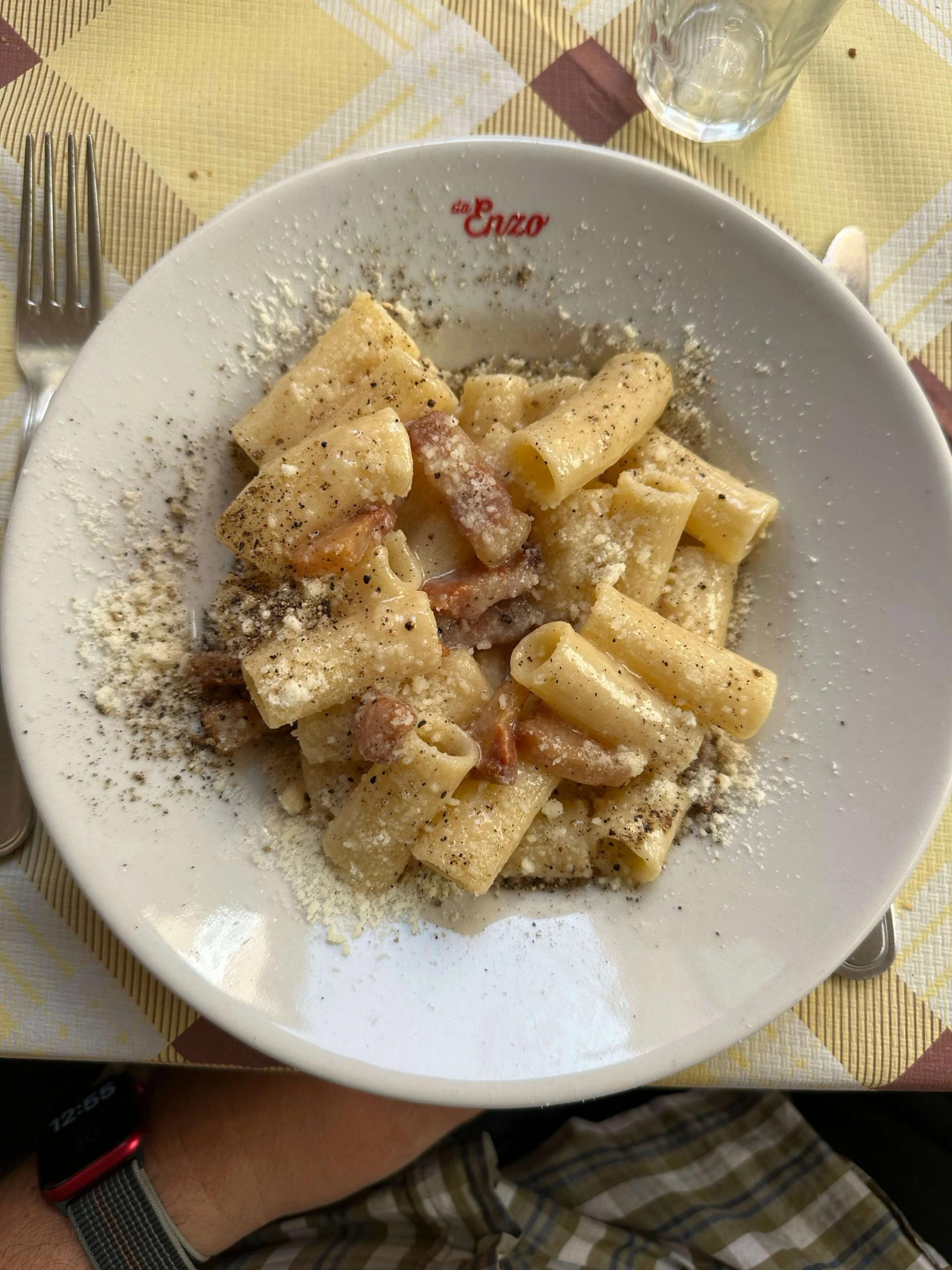 Gricia pasta da Trattoria Da Enzo al 29 Gricia pasta - Trattoria Da Enzo al 29