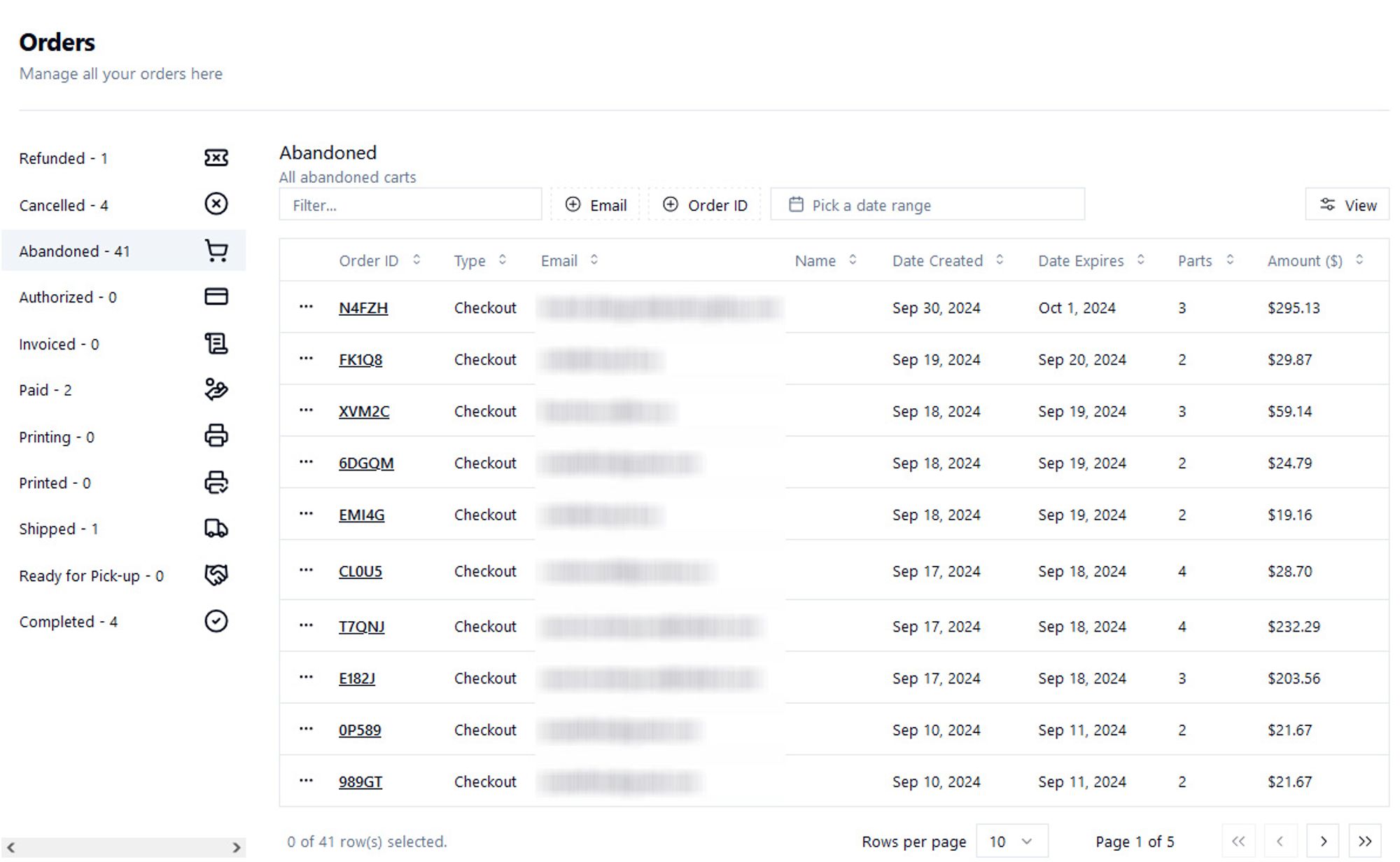 Backend print order management