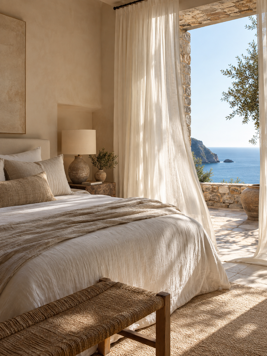 Bedroom in soft morning light