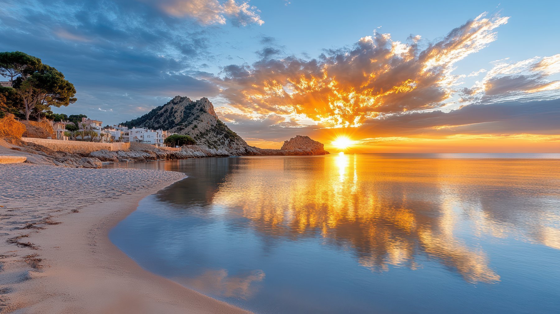 Sunset over the Mediterranean coast