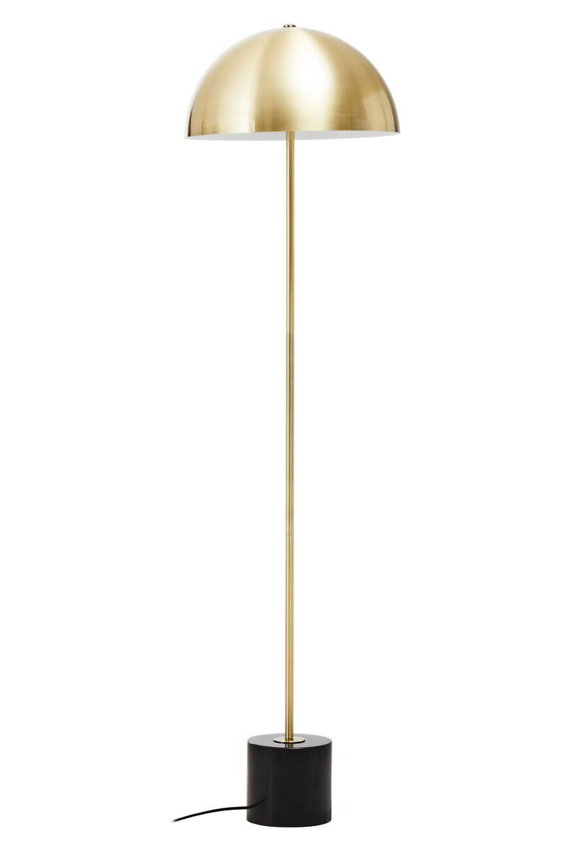 Murdoch Brushed Brass Floor Lamp with Black Marble Base | Kaiku