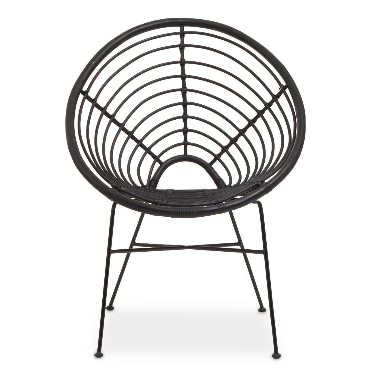 Java Black Rattan Round Chair | Kaiku