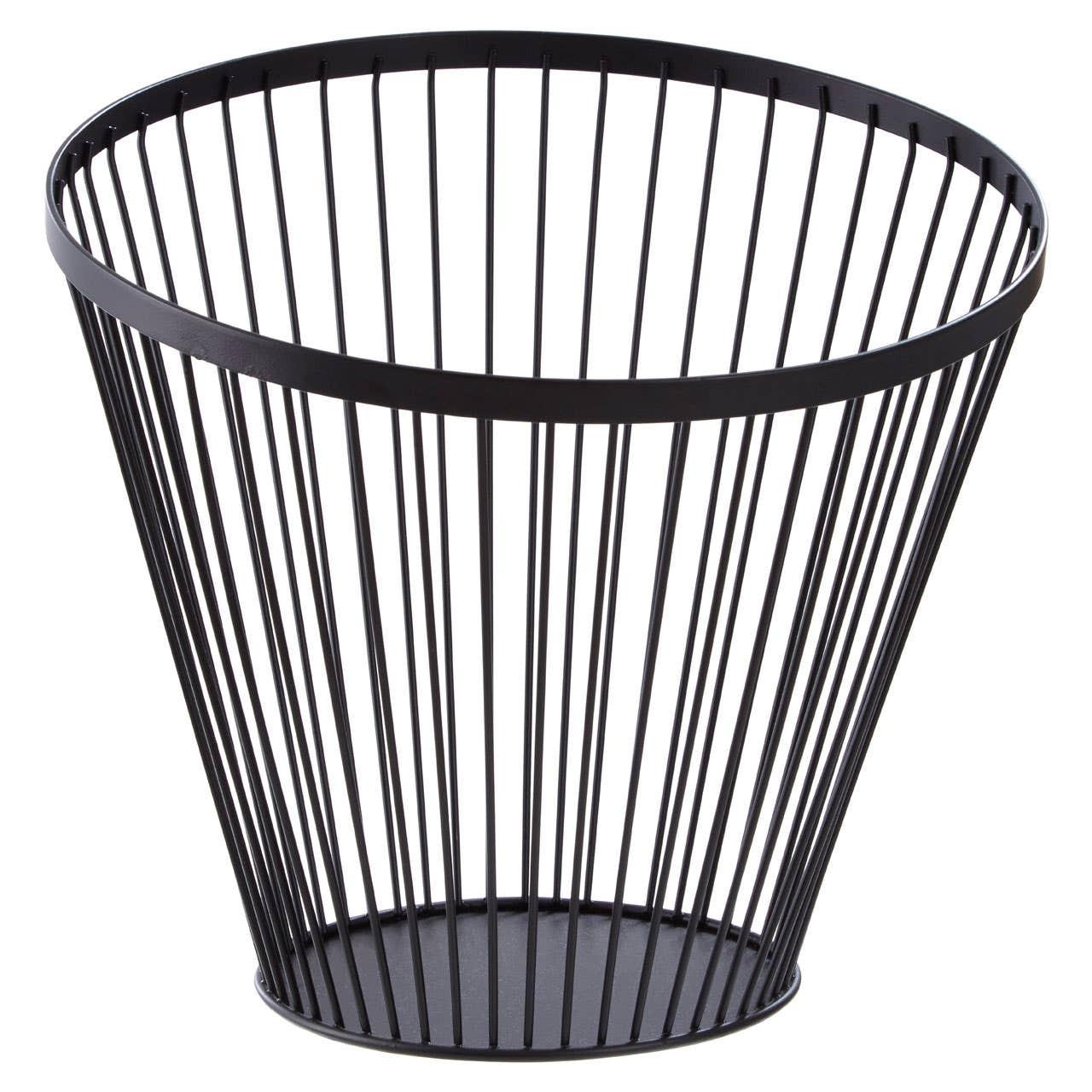 Emery Matt Black Wire Tall Basket | Kaiku