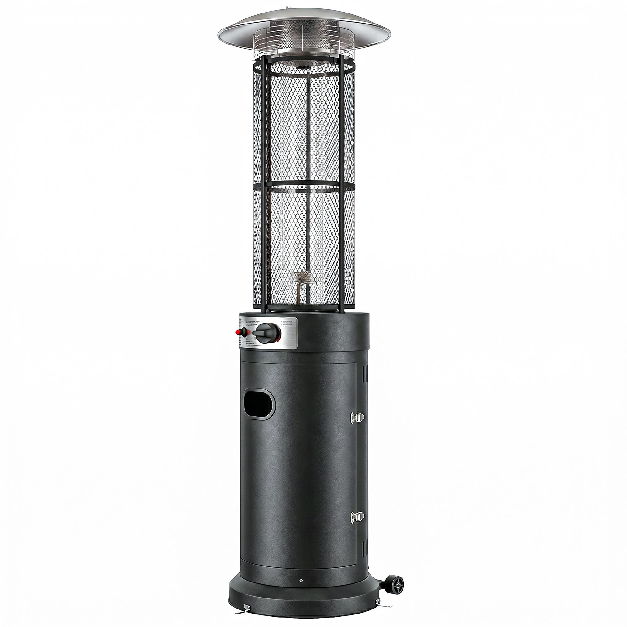 11kW Freestanding Gas Patio Heater, Black | Kaiku