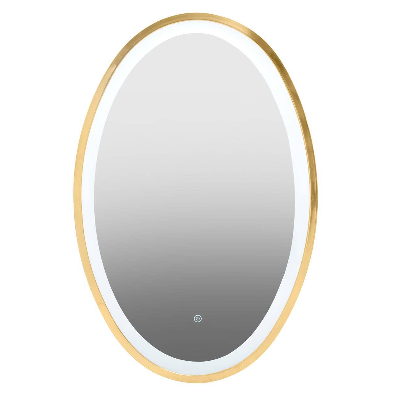 Avelino Illuminated LED Gold Oval Mirror | Kaiku