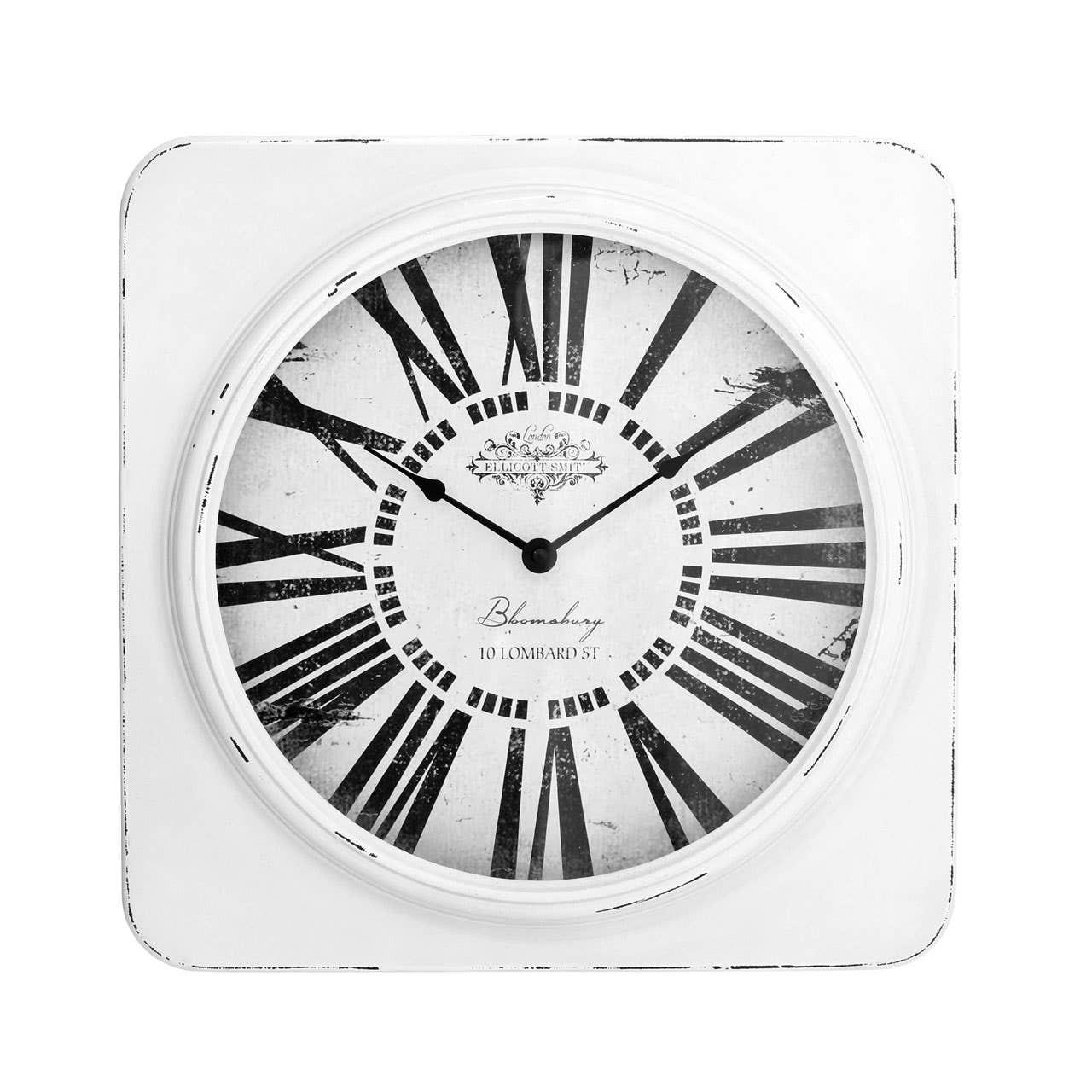 Cheston White Antique Finish Wall Clock | Kaiku