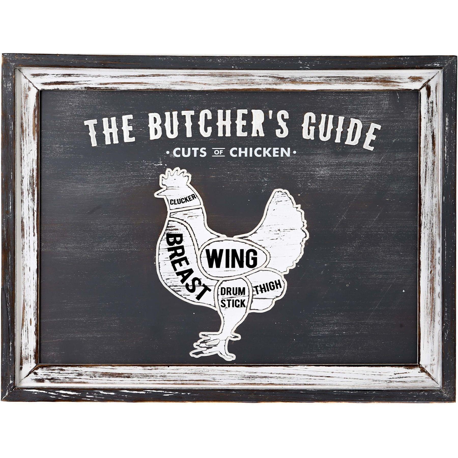 Butchers Cuts Chicken Wall Plaque | Kaiku