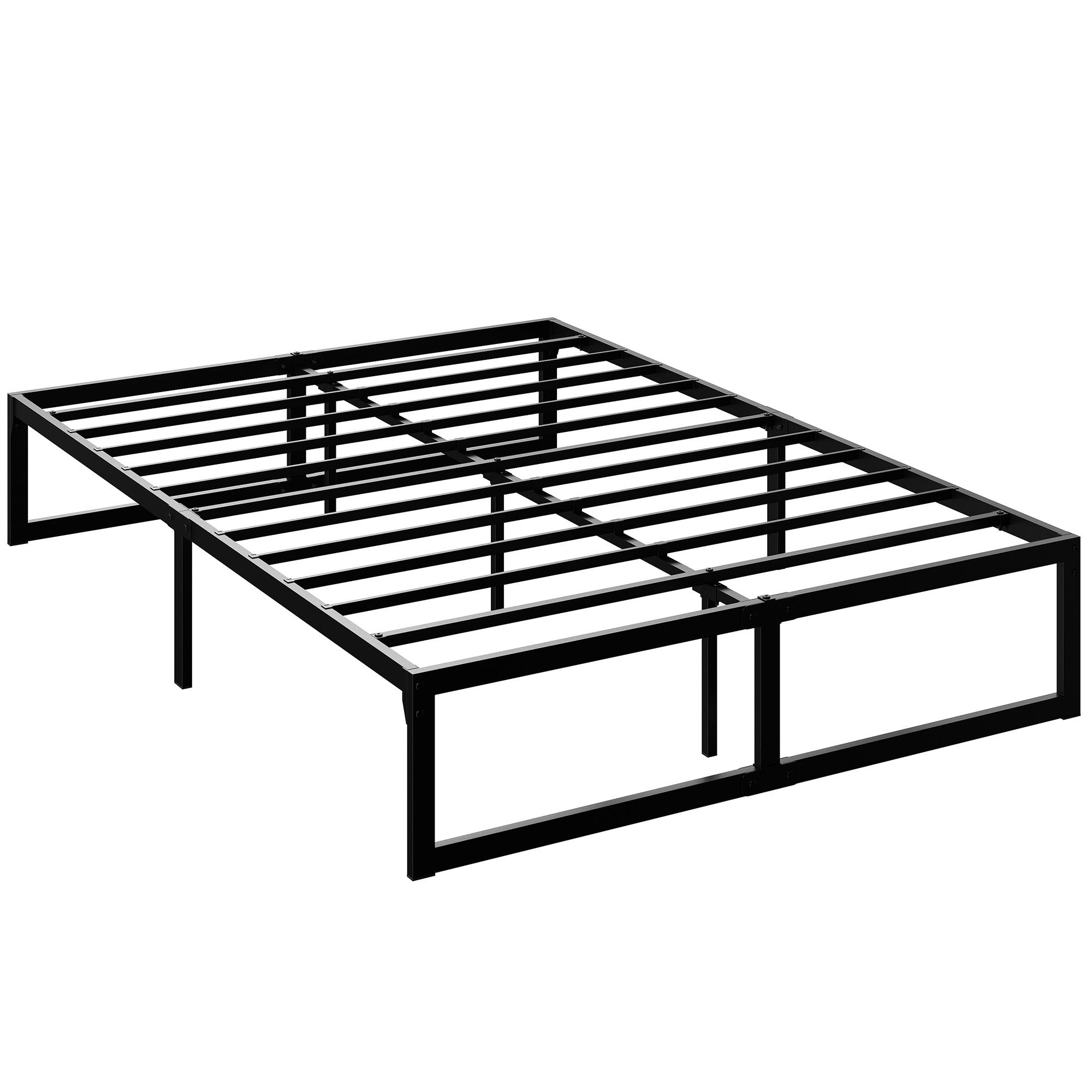 4ft6 Double Bed Frame with Underbed Storage, Black | Kaiku