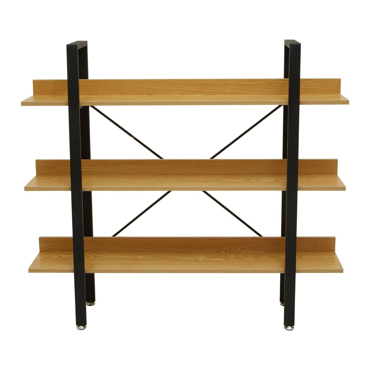 Laxton 3 Tier Light Oak Effect Shelving Unit | Kaiku