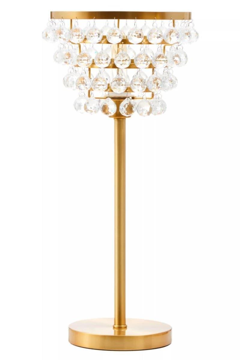 Hutchinson Clear Crystal Table Lamp with Gold Metal | Kaiku